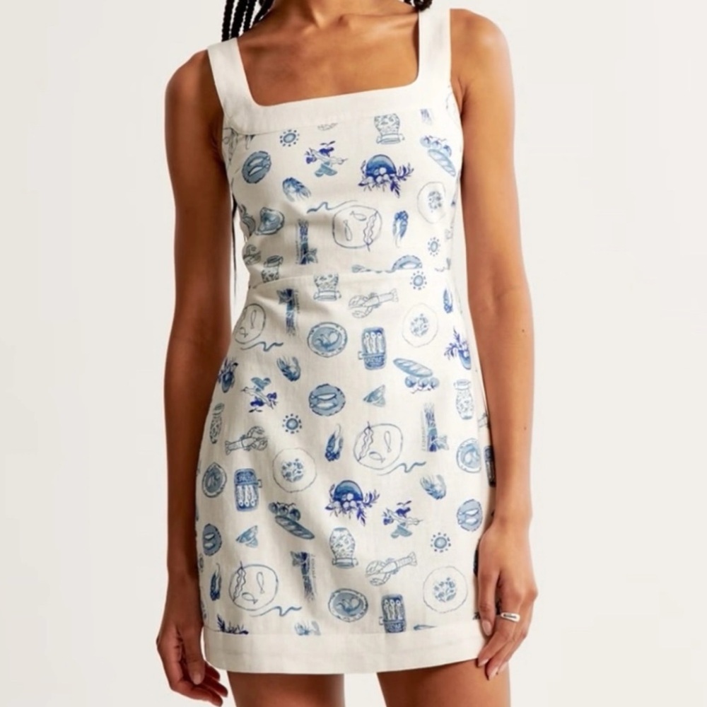 Abercrombie Blue and White Mini Dress